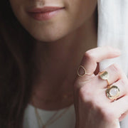 bague fine charlie médaille martelée plaquée or